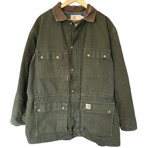 Carhartt vintage green blanket lined barn farm chore jacket men’s size XL